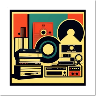 Vinyl Geek Retro Music Records and Tapes Collection Posters and Art